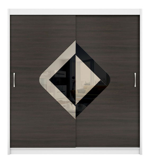 Šatníková skriňa BRW Elda F38/200/8 (biela + wenge)