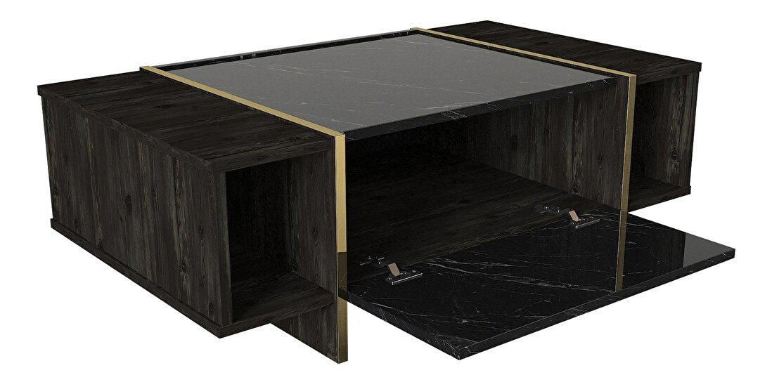 Mobilier living Vivaldi (Negru + Auriu)