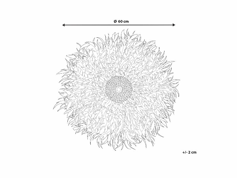 Nástenná dekorácia JILIAN 60 cm (perie) (sivá)