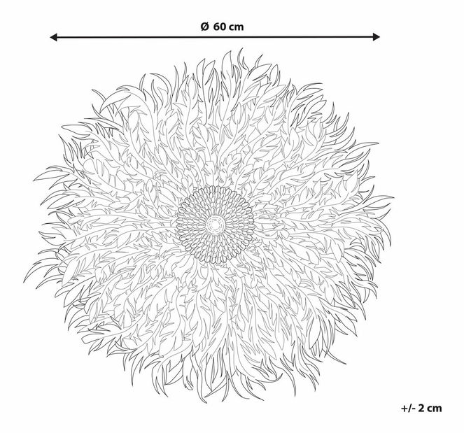 Decorație de perete JILIAN 60 cm (pene) (gri)