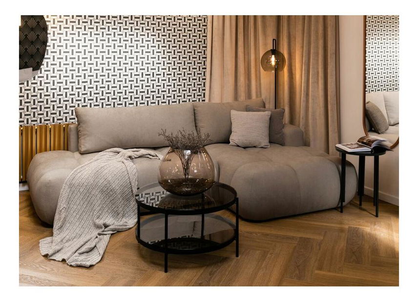 Sarokkanapé Ombre (J) (sötét bézs + fekete)