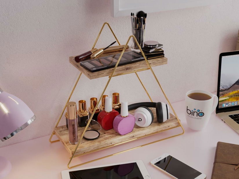 Polica Vitupi 1 (zlatna + smeđa)