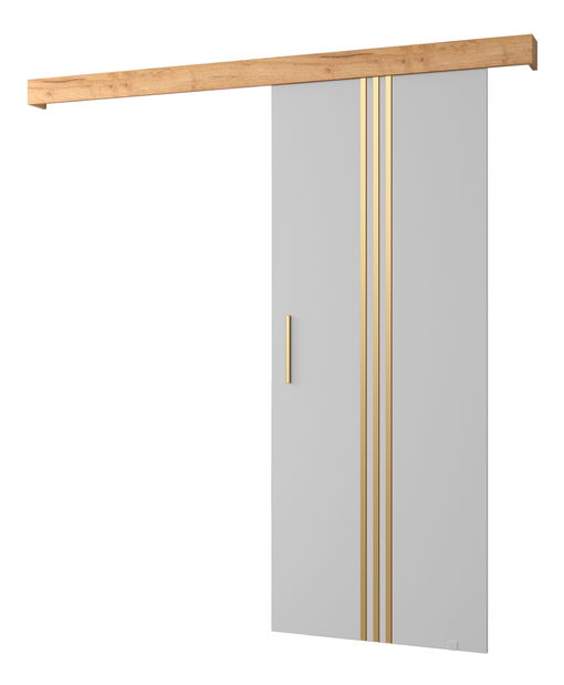 Posuvné dvere 90 cm Sharlene V (biela matná + craft zlatý + zlatá)