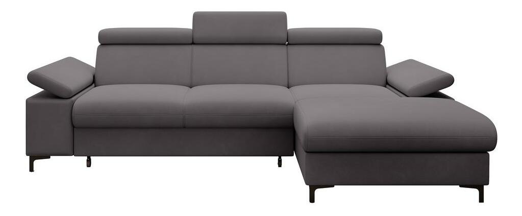 Rohová sedacia súprava Miles (P) (tmavosivá + čierna)