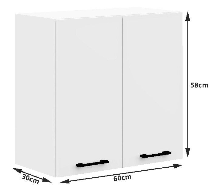 Horná kuchynská skrinka Ozara W60 H580 (biela)