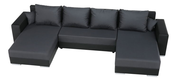 Rohová sedačka U Estevot (čierna + sivá) (P)