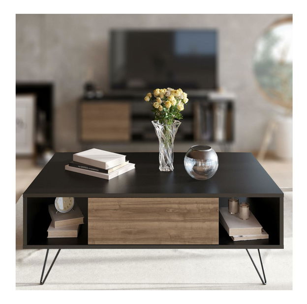 Dohányzóasztal Mistique (fekete + dió) 