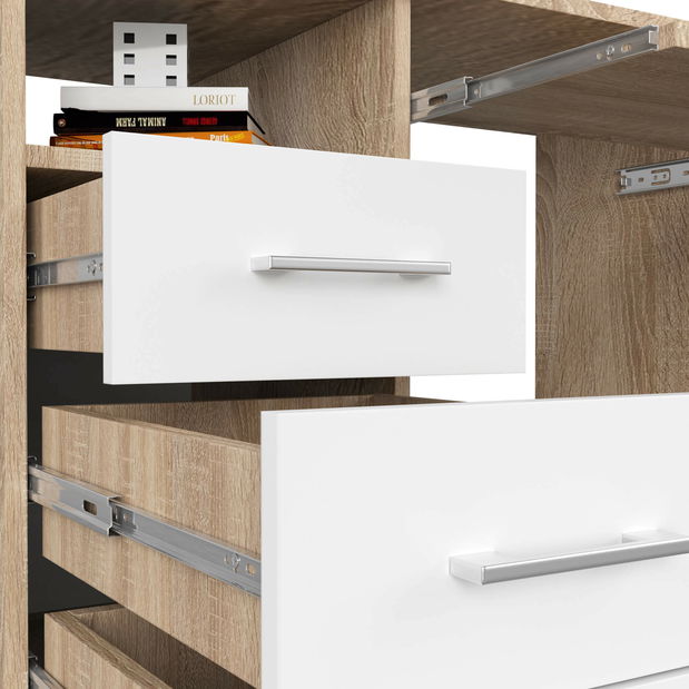 PC stolík Asegura (dub sonoma + biela)