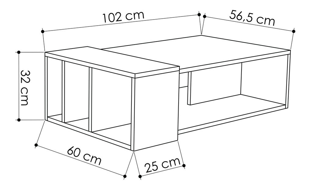 Stolić za kavu Anet (hrast + antracit)