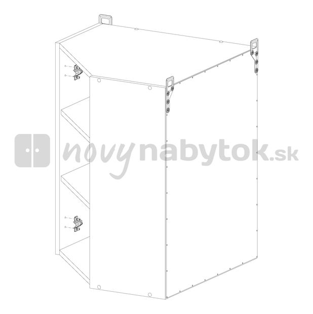 Horná kuchynská skrinka, rohová BRW Nika NKGNWU-60/72-L