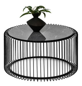 Konferenčný stolík Nils Xl (sivý mramor + čierna)