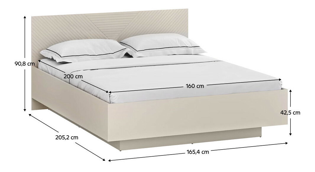 Manželská posteľ 160 cm Explicaba (kašmír + dub castello)