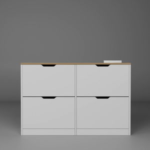 Skrinka na topánky (botník) Durum (biela matná)