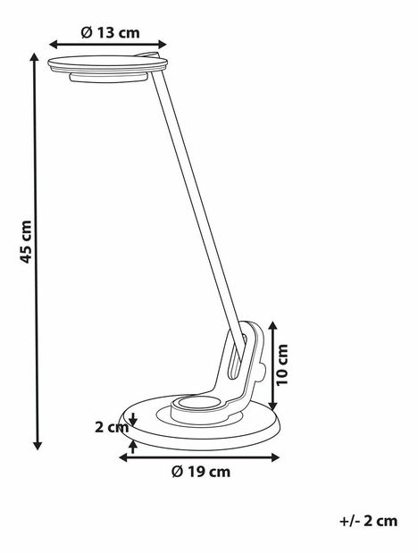Stolná lampa Cathleen (strieborná + čierna)