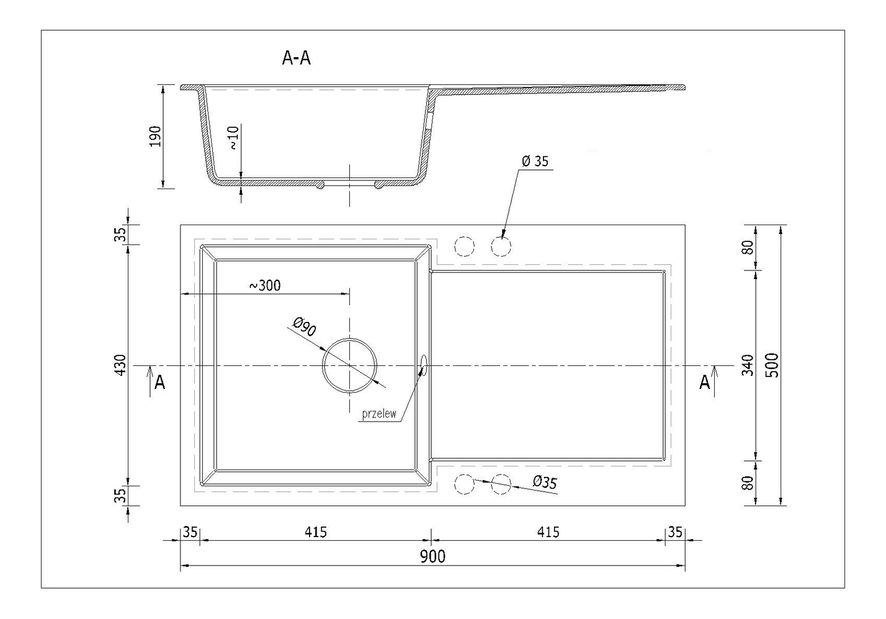 Mosogató Adaxa (szürke) (3 csaplyukkal) (B)