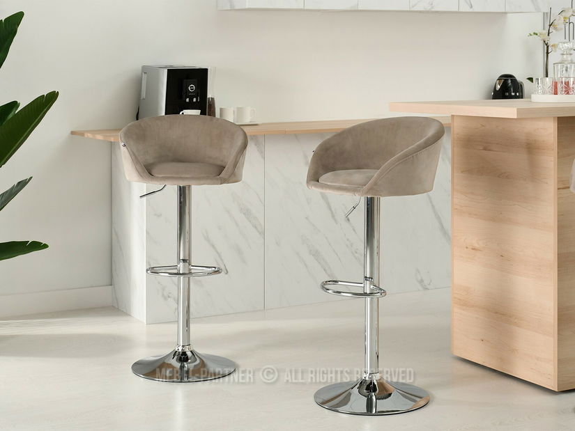 Stolička Hanzel (béžová + chrómová)