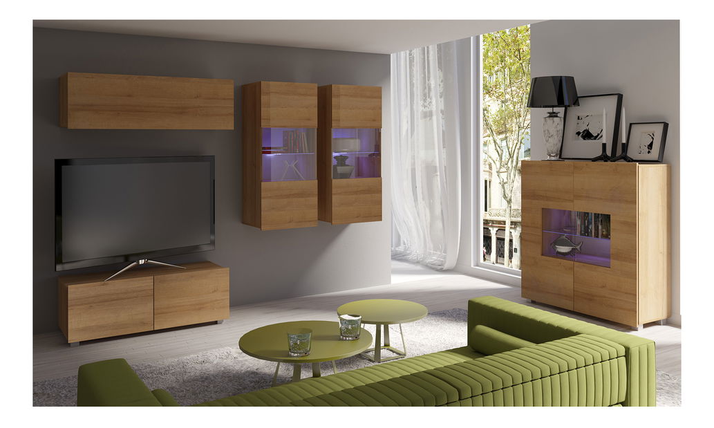 Mobilier living Calabria C12 (Stejar auriu) (fără iluminat)