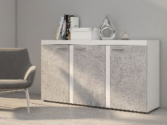 Dulap Rudby 3F (Alb + beton)