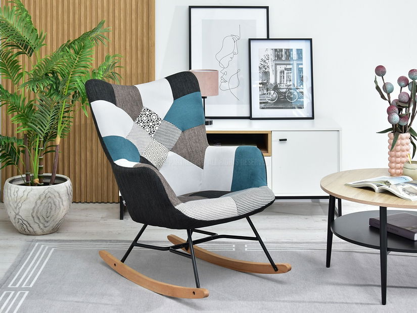 Fotel Sibyla (patchwork + fekete)