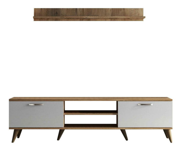 Obývacia stena Lavune 1 (biela + borovica atlantická) 