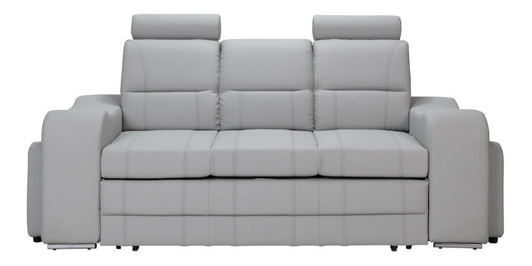 Canapea trei locuri Wendell (gri) (cu taburete)