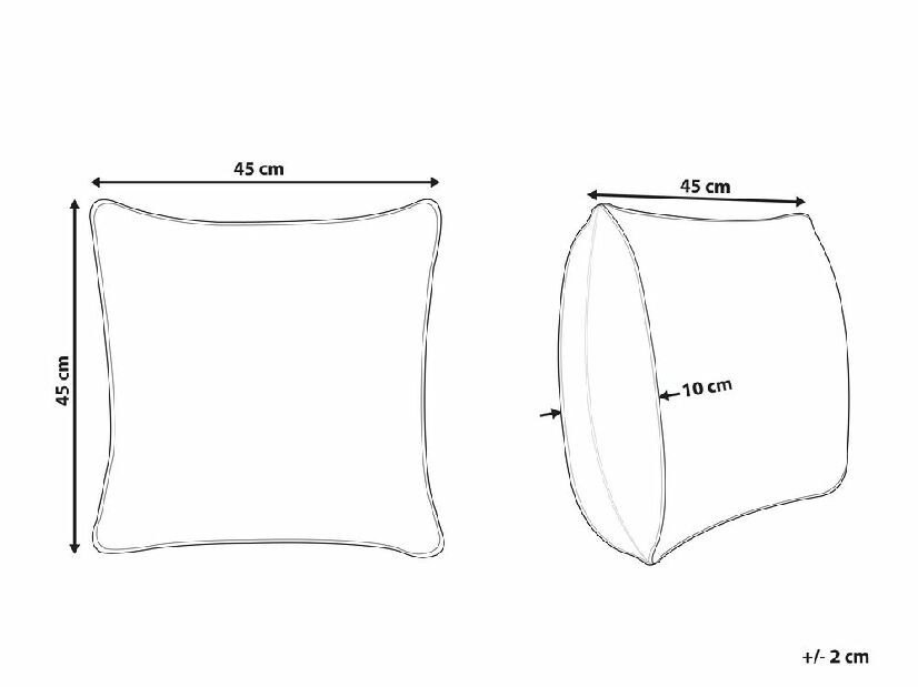 Set 2 buc perne decorative 45 x 45 cm Maora (bej)