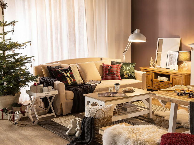 Sada 2 ozdobných vankúšov 45 x 45 cm Cometa (červená)