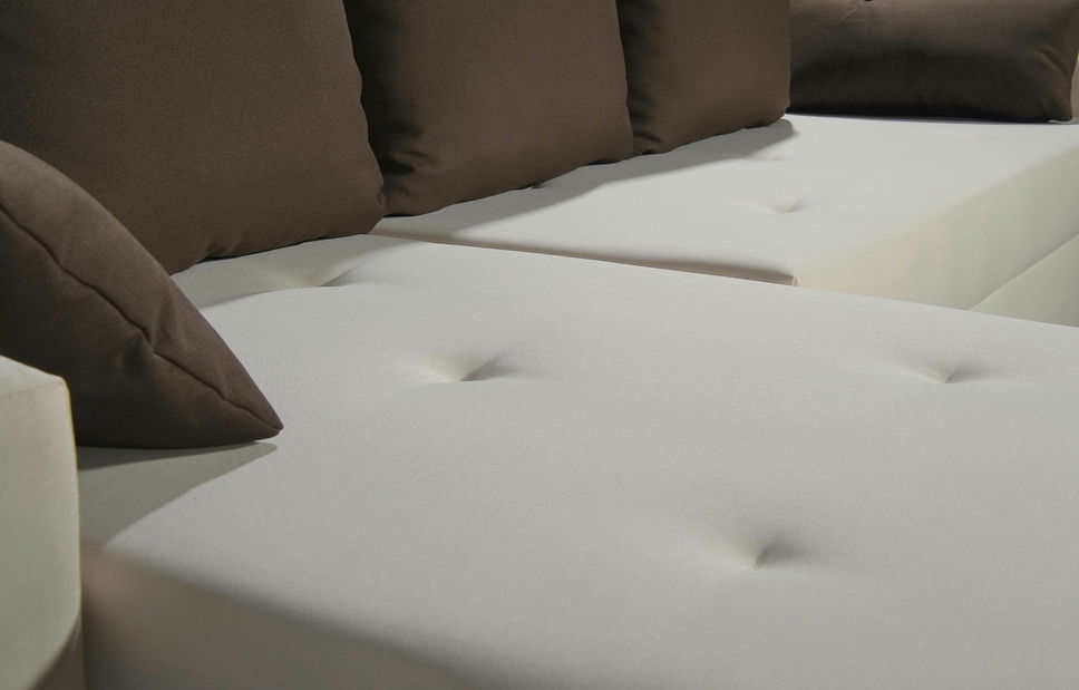 Rohová sedačka Vincentius (biela + hnedá) (P) *výpredaj