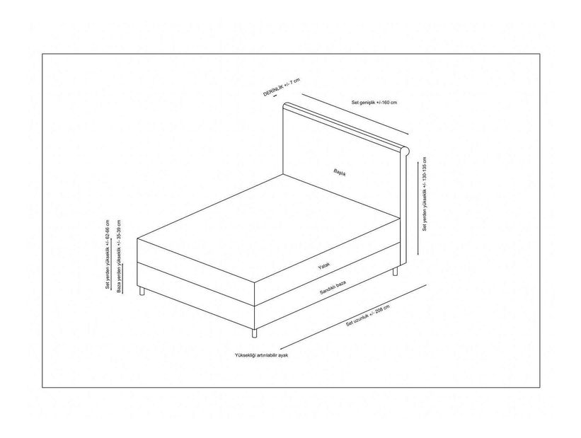 Boxspring 120 cm Asir Sony (bej)