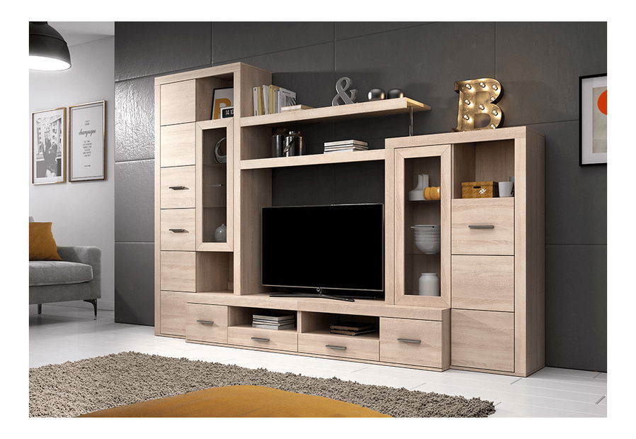 Obývacia stena 280 cm Atlanta ( s LED osvetlením) (dub sonoma)