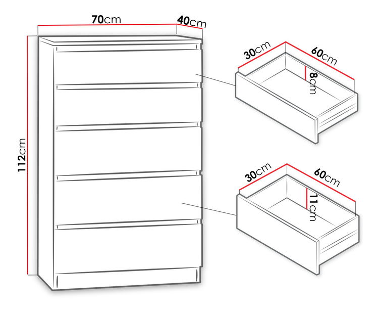 Komoda Osko OK5 (crna) *rasprodaja