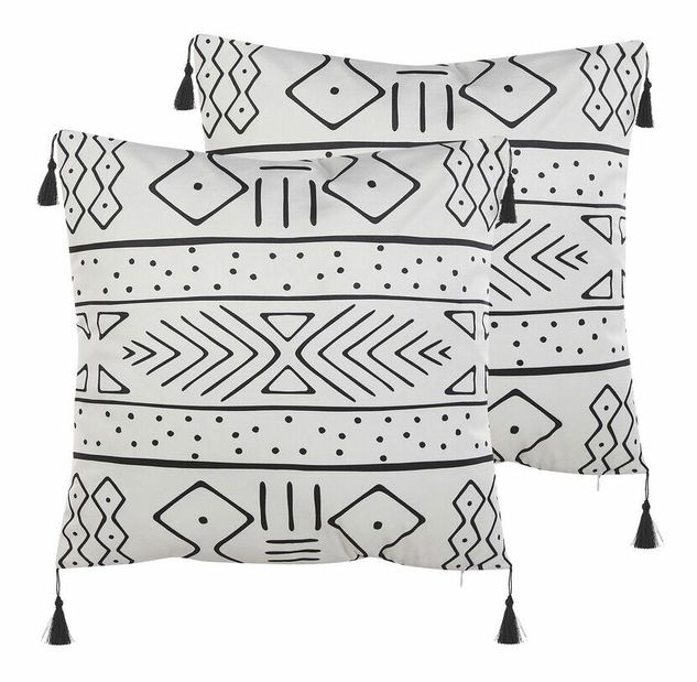 Set 2 buc perne decorative 45 x 45 cm Schel (alb)