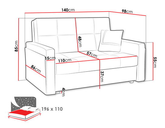 Fotel Clovea mel II (rózsaszín + szürke)