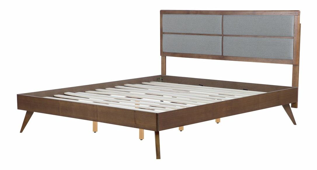 Manželská posteľ 180 cm POSE (s roštom) (tmavé drevo)