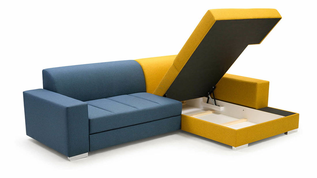 Sarokkanapé Maureen (szürke + sárga) (J)