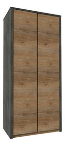 Dulap de haine Modestus S2D (Stejar lefkas închis + smooth gri)