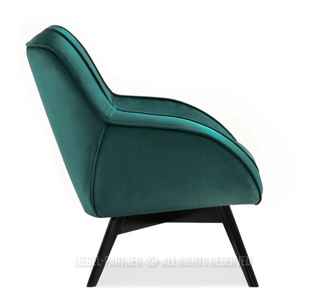 Dizájnos fotel Merch (zöld + bükk)