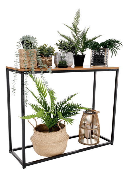 Konzolni stolić Kembi (hrast + crna)