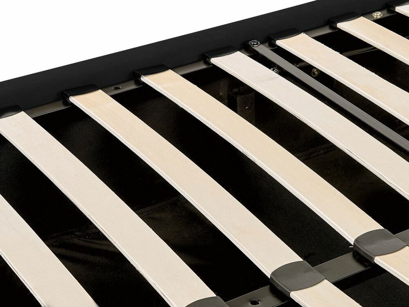 Pat matrimonial 160 cm Lubbka (Negru) (cu somieră) (cu sp. depozitare)