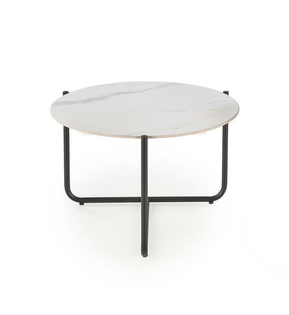 Dohányzóasztal Acuna S (fehér márvány + fekete)