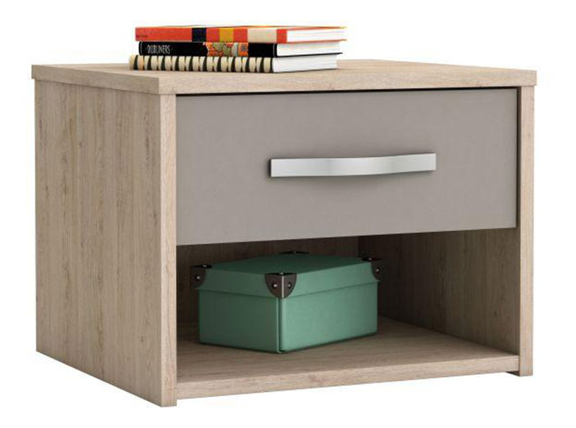 Noptieră Bihop (Stejar arizona + Gri) *vânzare stoc