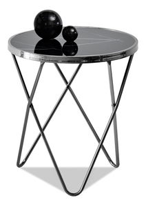 Konferenčný stolík Armin S (čierny mramor + čierna)