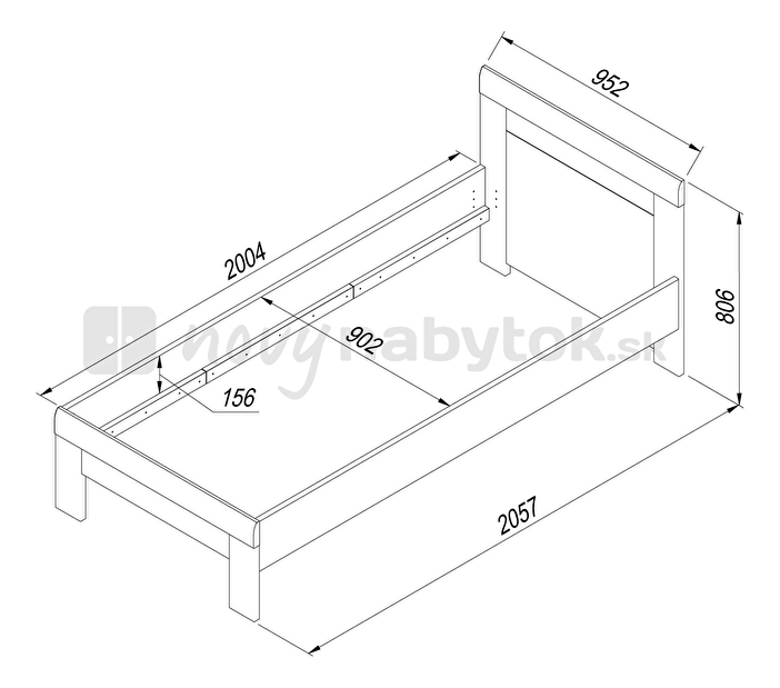 Jednolôžková posteľ 90 cm Kombino CMBL09 *výpredaj