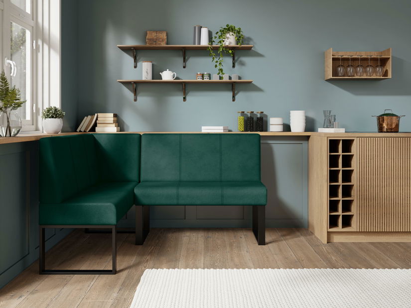 Bancă de colț Bernio 130x170 (verde închis) (S)