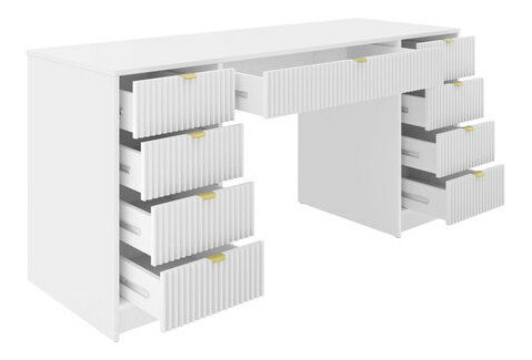 Fésülködőasztal Rozoma Bis (fehér velvet + arany) *bazár