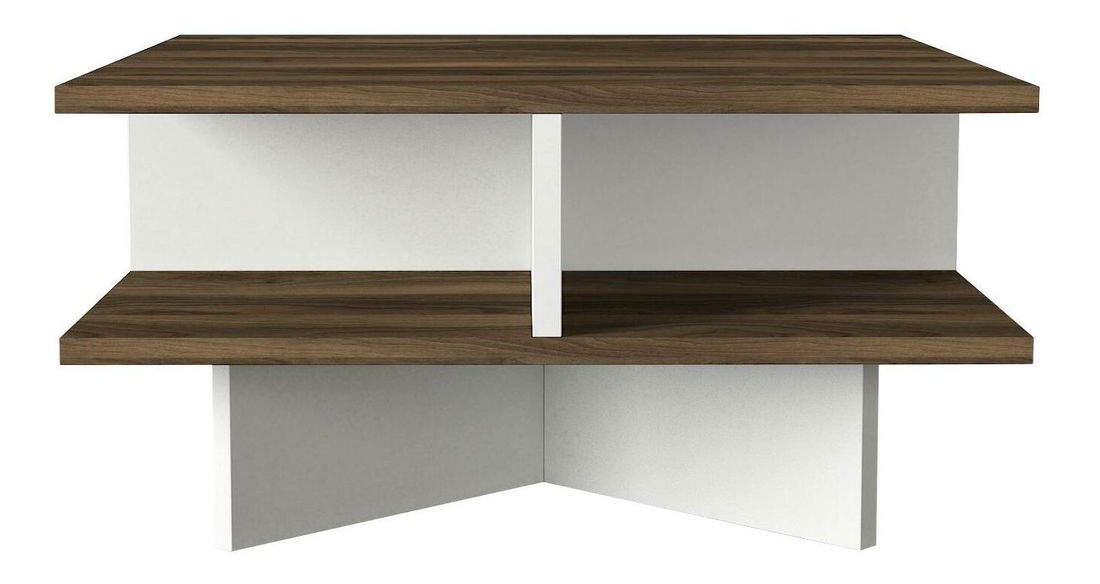 Dohányzóasztal Hamilton (dió + fehér)