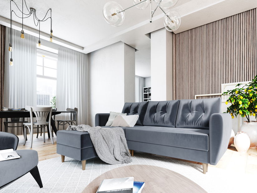 Sarokkanapé Paladio (szürke) (L)