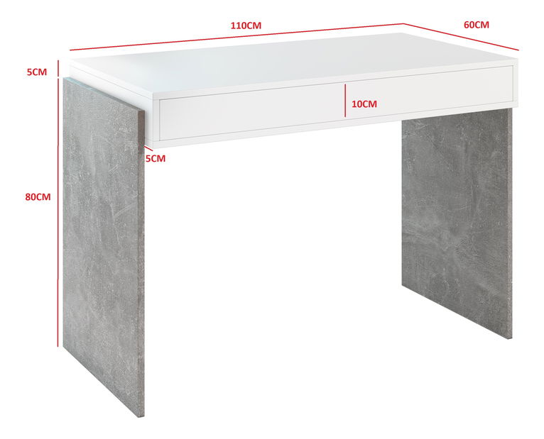 PC asztal Zantra (fekete + colonial grange tölgy)