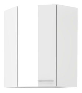 Horná rohová kuchynská skrinka Lavera 60x60 GN-90 1F (45°) (korpus: biela + front: lesk biely)