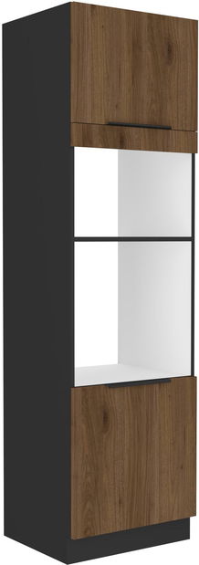 Dulap pentru alimente Manana 60 DPM 210 2F (Cadru: negru mat + front: nuc okapi)